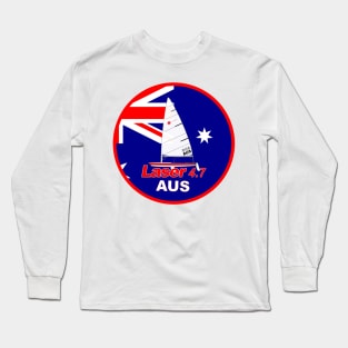 Laser sailboat on flag Australia Long Sleeve T-Shirt